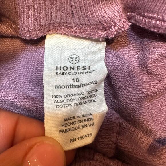 Honest Baby Two Piece Matching Sweatsuit sz 18 months Purple Floral Sweatsuit - Picture 6 of 8